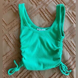 Green Zara side tie tank top